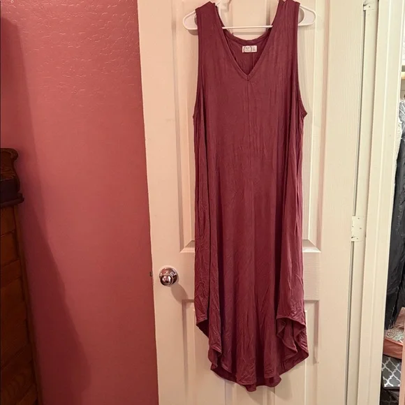 Maurices Sleeveless High Low Dress in Burgundy